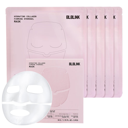 BLBLINK Hydrogel Face Mask, 5-Pack – Cooling Gel Sheet for Deep Hydration, Soothing & Firming, All Skin Types