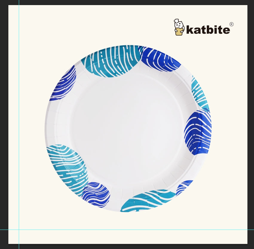 Katbite 10-Inch Biodegradable & Compostable Disposable Paper Plates - 100 Count