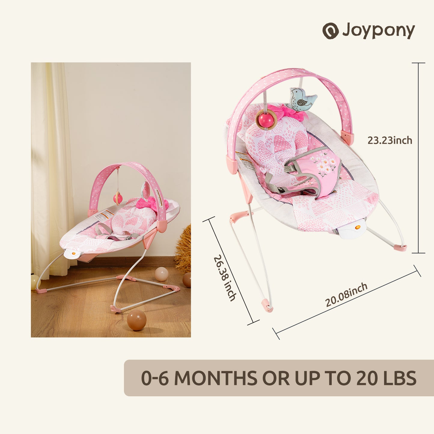 Joypony Baby Rocking Chair Pink Bow