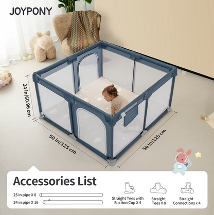 Joypony Baby Playpen with Mat, 50x50inch Foldable Playpen for Babies and Toddlers