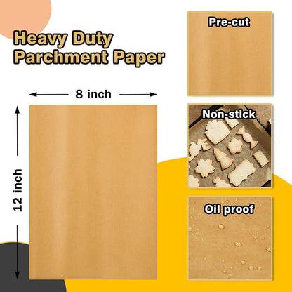 Katbite 120Pcs 8x12 inches Heavy Duty Parchment Paper Sheets for Baking