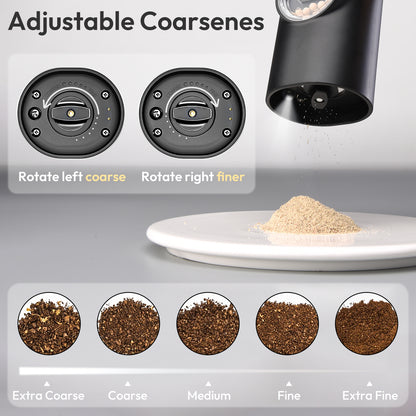 Katbite Electric Salt & Pepper Grinder, Automatic Spice Mill with Adjustable Coarseness,Black