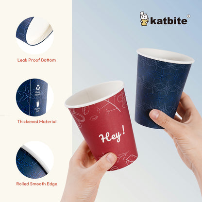 Katbite Biodegradable Disposable Paper Cups, 12oz, 28 Count