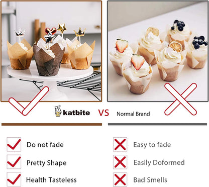 Katbite 150PCS Multi- Color Parchment Cupcake Liners Christmas Cupcake Liners Muffin Baking Liners