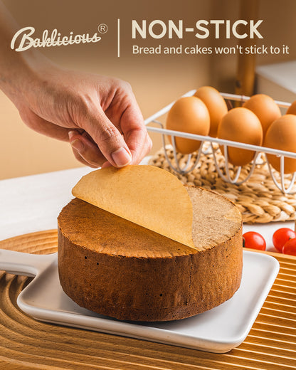 Baklicious 250 Count 9 inch Round Parchment Paper, Non-Stick Baking Liners for Cake Pans