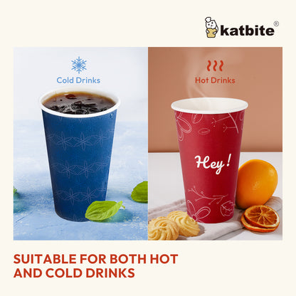 Katbite Disposable Paper Cups Biodegradable and Eco-Friendly 16 oz 60 Count