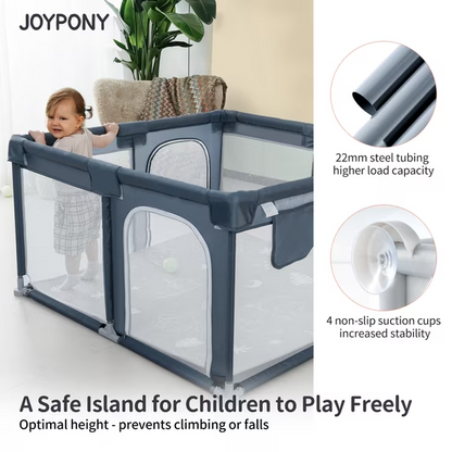 Joypony Baby Playpen with Mat, 50x50inch Foldable Playpen for Babies and Toddlers