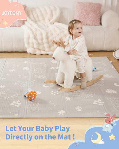 Joypony Baby Playpen with Mat, 50inch Large Play Yard Activity Center for Babies and Toddlers