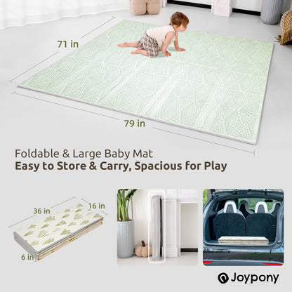 Joypony Extra Large 79x71 Inch Foldable Baby Play Mat , Waterproof & Anti-Slip with Travel Bag