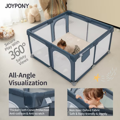 Joypony Baby Playpen with Mat, 50x50inch Foldable Playpen for Babies and Toddlers