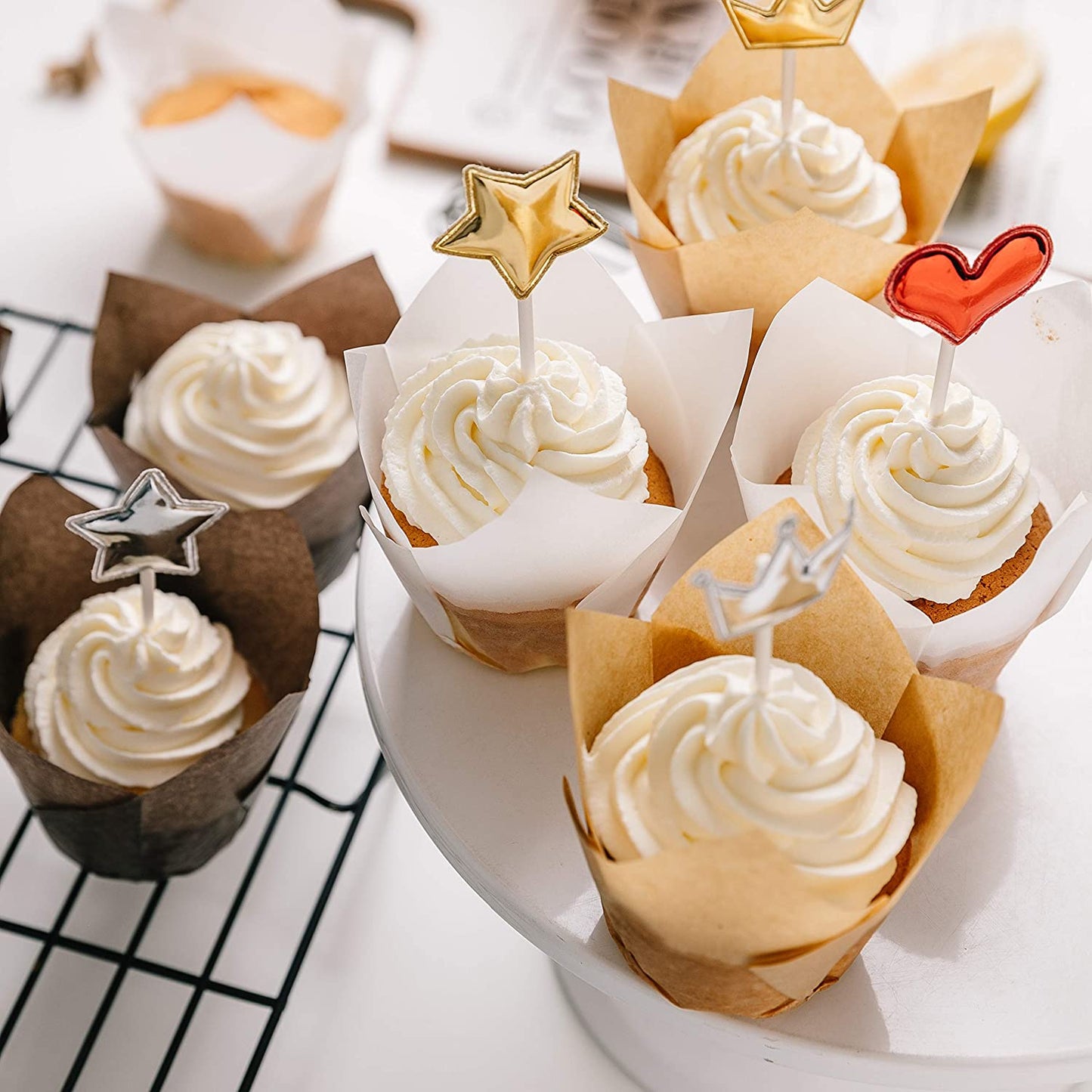 Katbite 150PCS Multi- Color Parchment Cupcake Liners Christmas Cupcake Liners Muffin Baking Liners