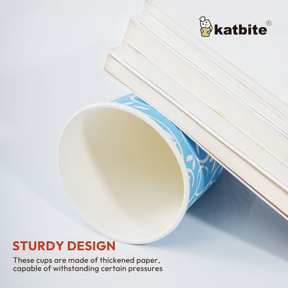 Katbite Disposable Cups Paper Cups with Lids Biodegradable and Eco-Friendly 16 oz 60 Count