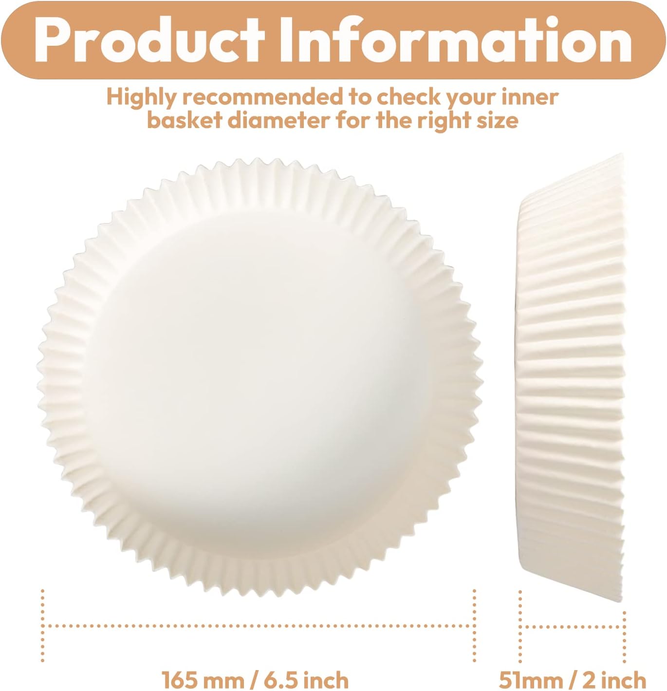 Baklicious Air Fryer Liners, 120 pack, Round 6.5 inch, Food Grade Parchment Paper