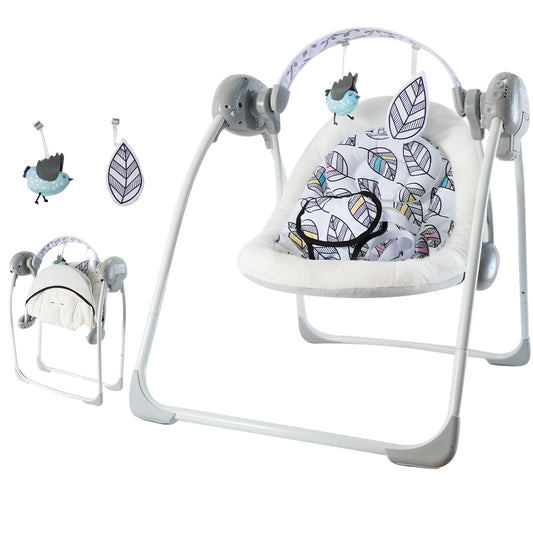 Joypony Portable Baby Swing with Music and Removable Toy Bar – Lightweight, Foldable Infant Swing for Soothing and Playtime