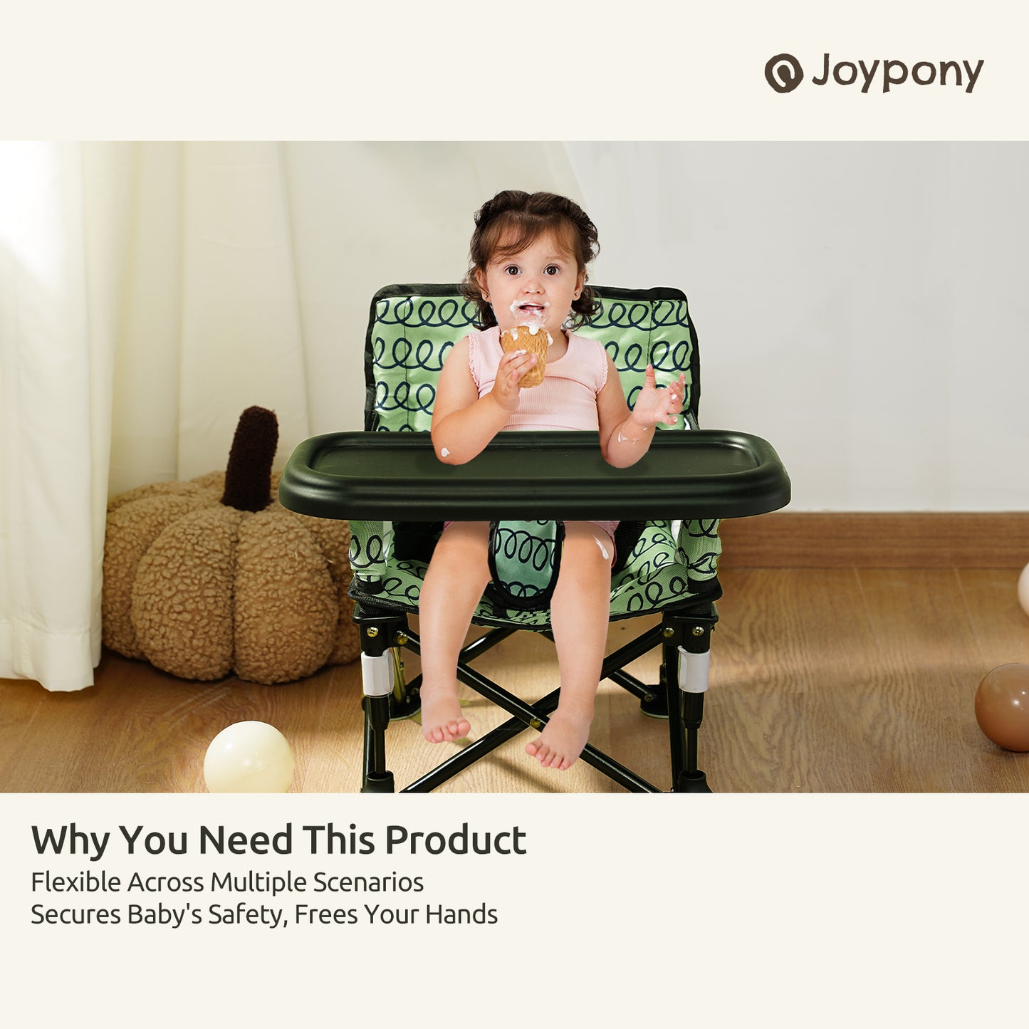 Joypony Baby Green Portable Booster & Floor Seat