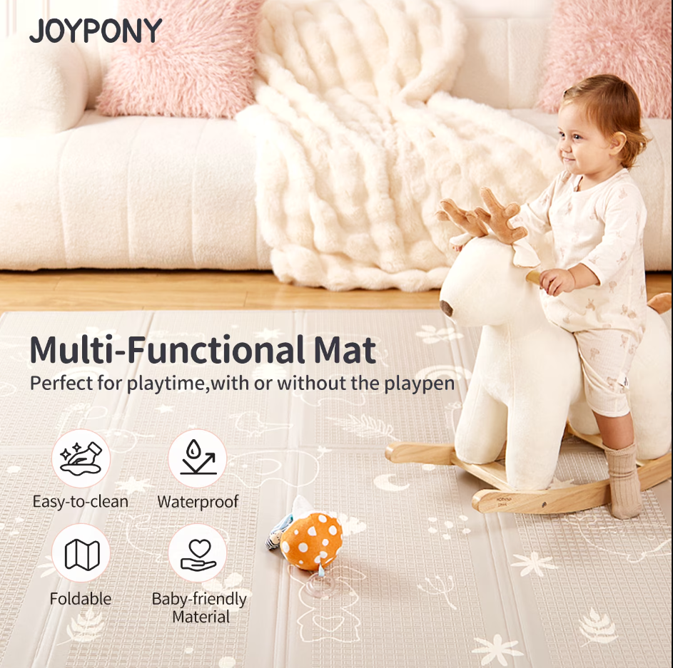 Joypony Baby Playpen with Mat, 50x50inch Foldable Playpen for Babies and Toddlers