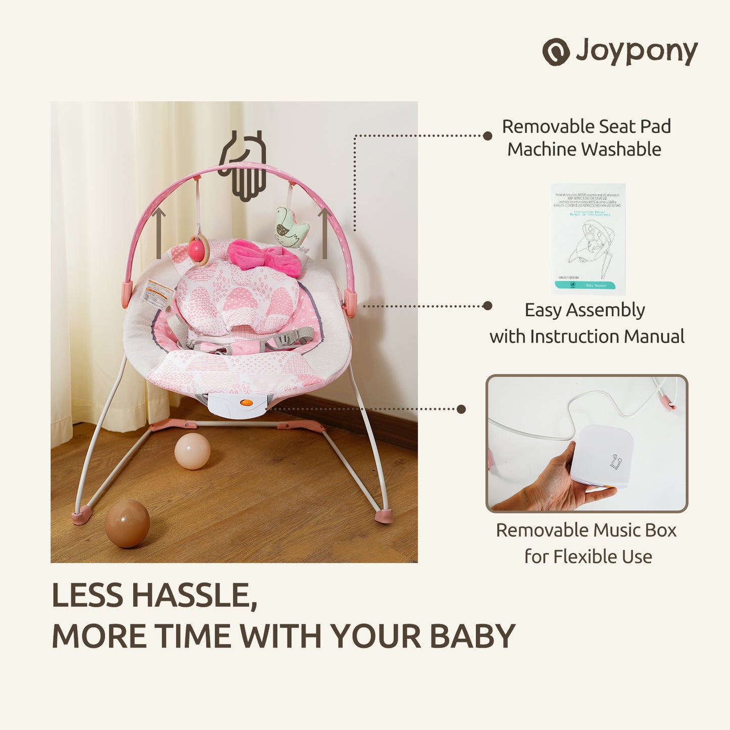 Joypony Baby Rocking Chair Pink Bow