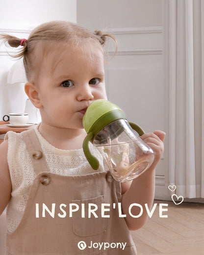 PPSU Spill-Proof Toddler Sippy Cup, 9oz, 2 Pcs, BPA-Free with Weighted Straw and 4-Layer Protection