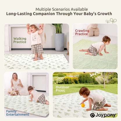 Joypony Extra Large 79x71 Inch Foldable Baby Play Mat , Waterproof & Anti-Slip with Travel Bag