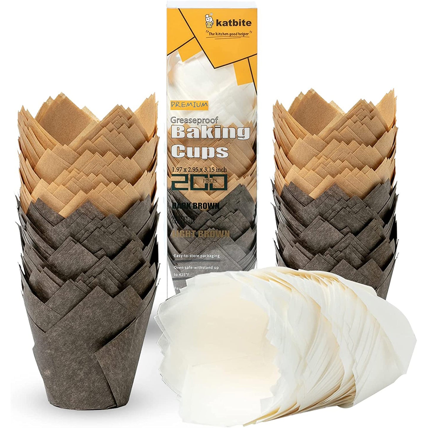 Katbite 150PCS Multi- Color Parchment Cupcake Liners Christmas Cupcake Liners Muffin Baking Liners