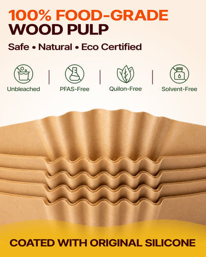 Katbite 260Pcs 8X5.5 Inch Unbleached Non-stick Air Fryer Disposable Paper Liner Parchment Paper
