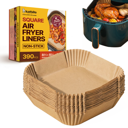 Katbite 8 inch 390pcs Air Fryer Liners, Non Stick Disposable Paper Liner Parchment Paper