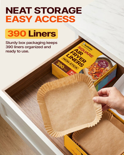 Katbite 8 inch 390pcs Air Fryer Liners, Non Stick Disposable Paper Liner Parchment Paper