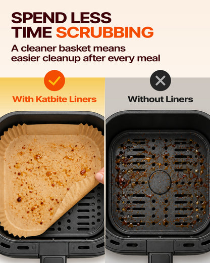 Katbite 8 inch 390pcs Air Fryer Liners, Non Stick Disposable Paper Liner Parchment Paper