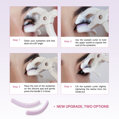 BLBLINK White Eyelash Curler – Comb Teeth Design & 2 Extra Silicone Pads for Perfect Curls in Seconds