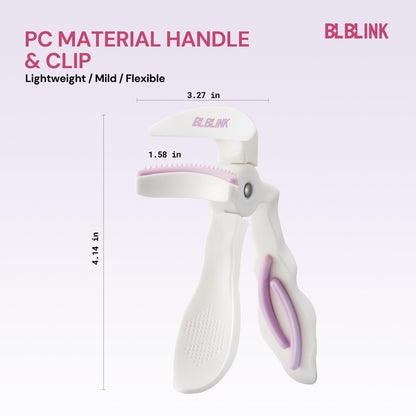 BLBLINK White Eyelash Curler – Comb Teeth Design & 2 Extra Silicone Pads for Perfect Curls in Seconds