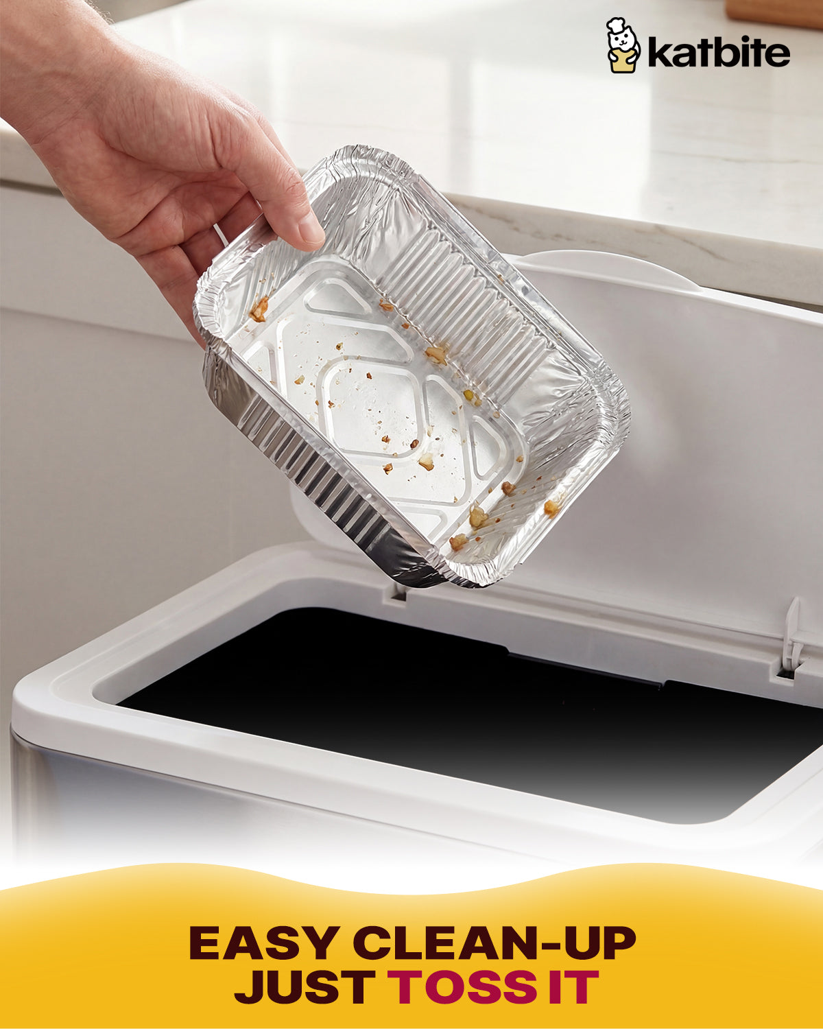 Katbite 4x5 Inches 50 Pack Aluminum Pans with Lids - Small Disposable Foil To-Go Containers, Perfect for Meal Prep and Takeout