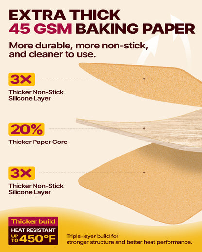 Katbite Nonstick Baking Pop-up Parchment Paper Sheets, 9 x 13 in, 100 Count