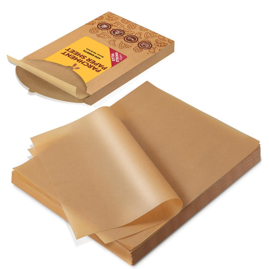 Katbite 400PCS Unbleached Parchment Paper Sheets, 12"x16" Pre-Cut, Heavy Duty, Non-Stick Baking Paper