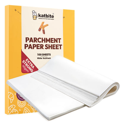 Katbite 100Pcs 16x24 inch Heavy Duty Parchment Paper Sheets,Parchment Sheets for Baking