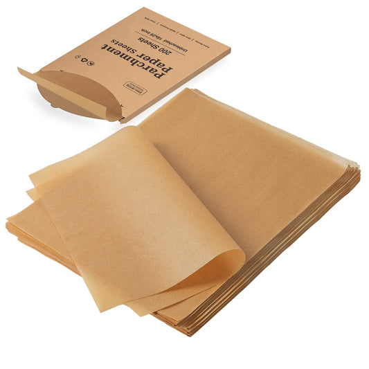 Katbite 200Pcs 18x26 inches Parchment Paper Sheets, Heavy Duty Unbleached Baking Paper