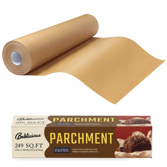 Baklicious Non-Stick Baking Paper Roll, 13 in x 242 ft, 1 Roll, Food Grade for Bread