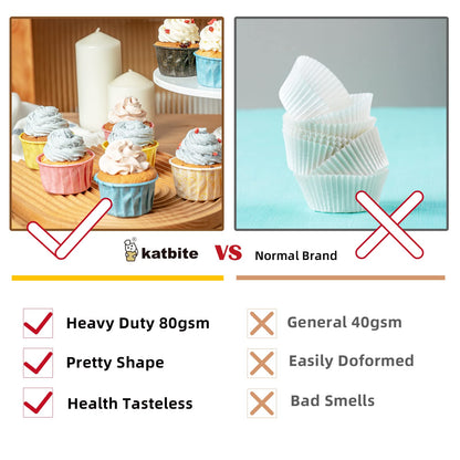 katbite Paper Muffin Cases, Pack of 150 Cupcake Moulds