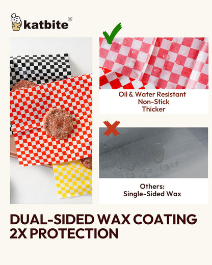 Katbite 120 Sheets Wax Paper, 12x10.75", Pop-Up Grease-Resistant Deli Paper