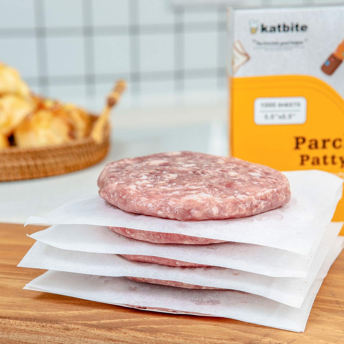 Katbite Patty Paper 1000Pcs, 5.5"x5.5" Parchment Paper Sheets for Wrapping Food