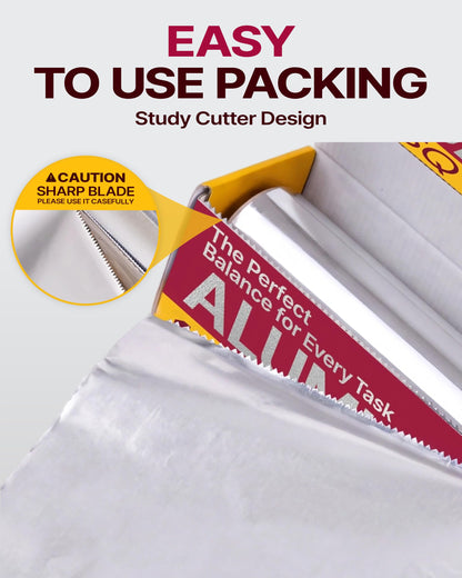 Katbite Aluminum Foil Roll 2 Pack, 12 in x 150 sq ft Each, Food Safe Heavy Duty Tin Foil Wrap with Easy Cutter