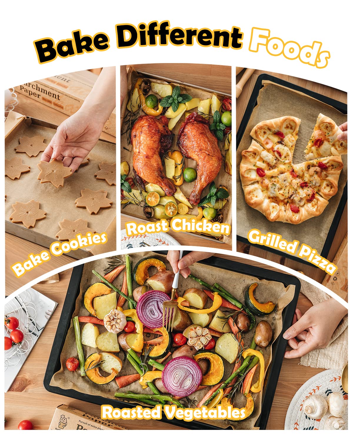 Katbite 200Pcs 18x26 inches Parchment Paper Sheets, Heavy Duty Unbleached Baking Paper