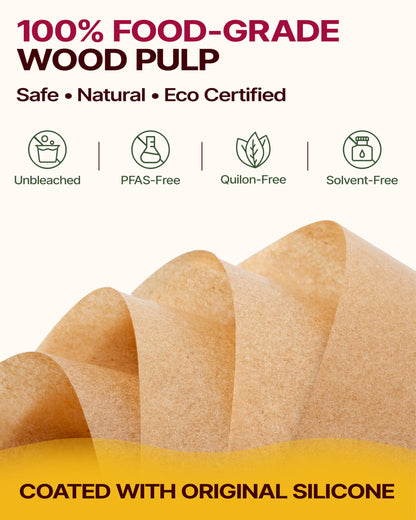 Katbite Heavy Duty Pop-Up Parchment Paper Sheets, 9 x 13 inch, 200 count, Unbleached Non-Stick Precut Baking Paper