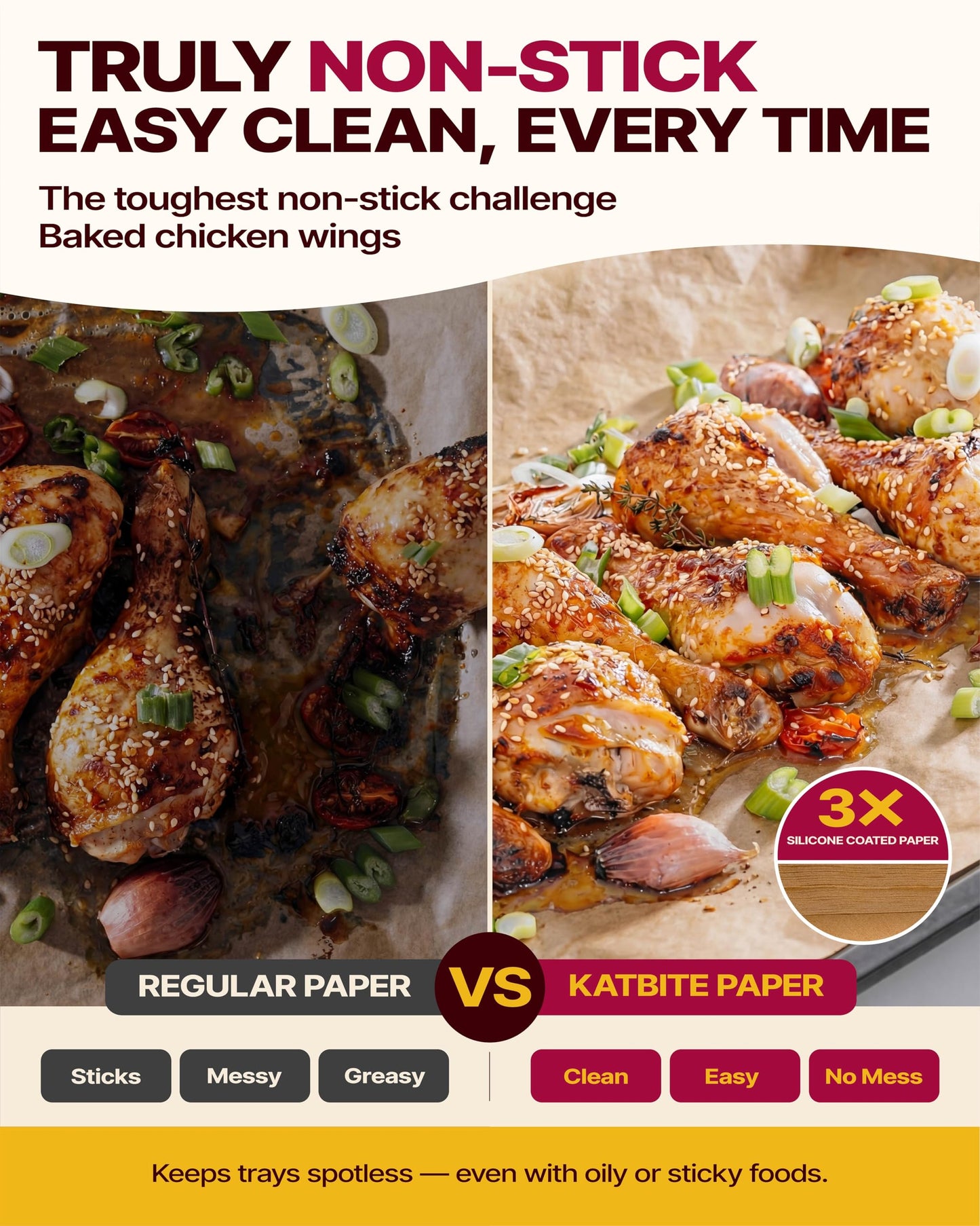 Katbite Parchment Paper Sheets, 360 Count, 12 x 16 in, Precut Unbleached Heavy Duty Nonstick Baking Paper
