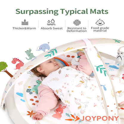 Baby Play Gym & Activity Mat, Soft Tummy Time Mat with 7 Detachable, Activity Gym