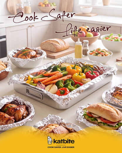Katbite Pop Up Aluminum Foil Sheets 2 Pack, 500 Count, 14 x 10.75 Inch Heavy Duty Precut Nonstick Foil Wraps for Cooking, Baking, Grilling, Catering and Deli
